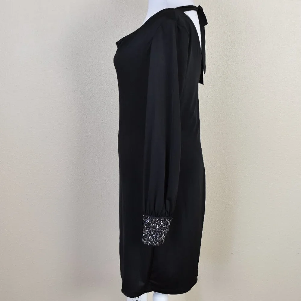 Calvin Klein Formal Sequin Cuff Draped Dress - 8 - Picture 4 of 8